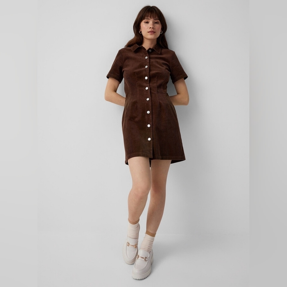 twik Dresses & Skirts - Simons Twik Corduroy Fitted Shirt Dress